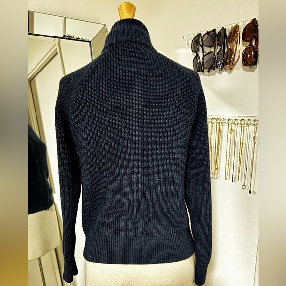 BRANDY MELVILLE••Navy Blue Cotton Zip-Up Cardigan••small - Picture 2 of 9